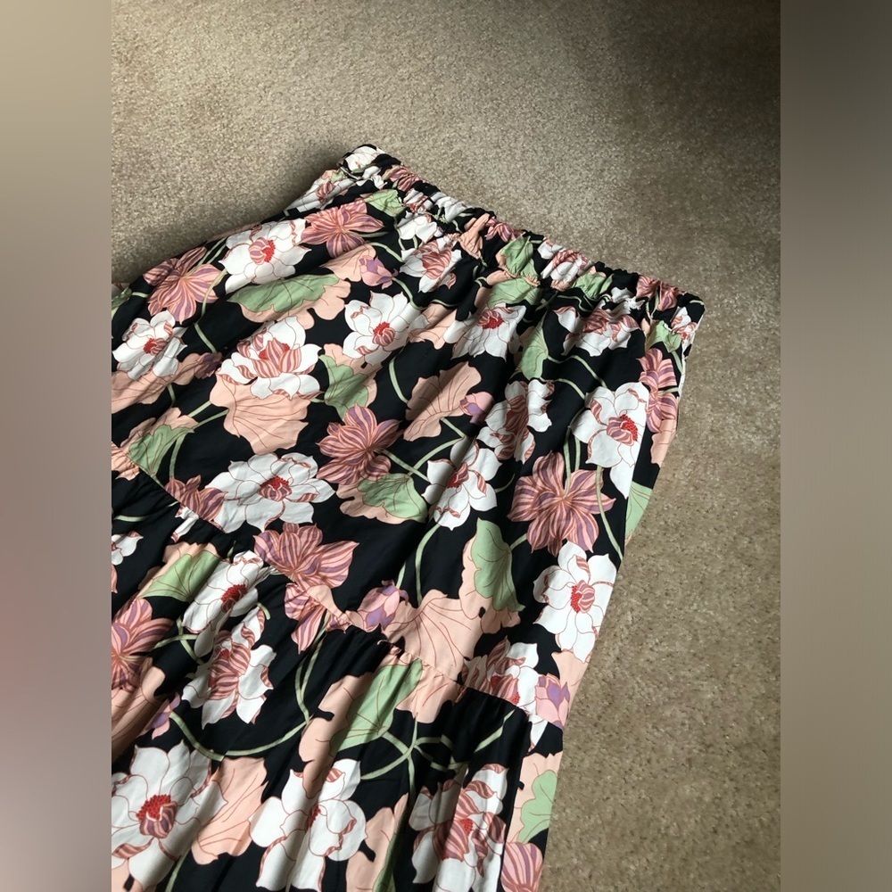 Who What Wear Women’s M Ruffled Tiered Wrap High-Rise Maxi Skirt in Deco Floral - Picture 13 of 13